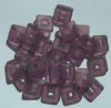25 12x12x4mm Matte Amethyst Flat Squares
